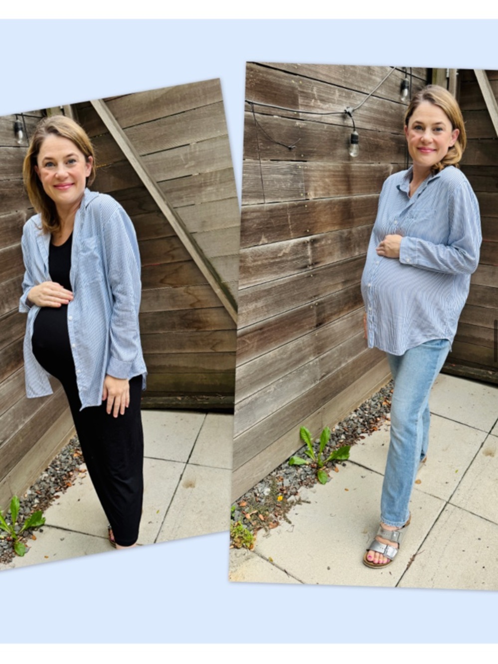 Kindred Bravely Storq maternity button up striped easy long sleeve shirt modal